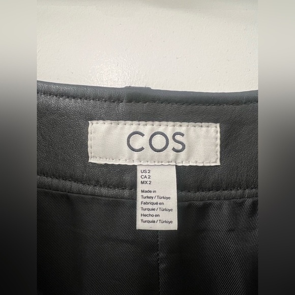 COS ZIP-UP LEATHER MIDI SKIRT - Picture 8 of 11